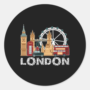 England London Travel Tourist For Classic Round Sticker