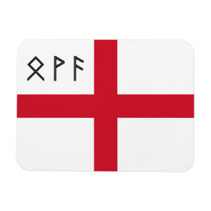 England Magnet - Flag with AngloSaxon Runes