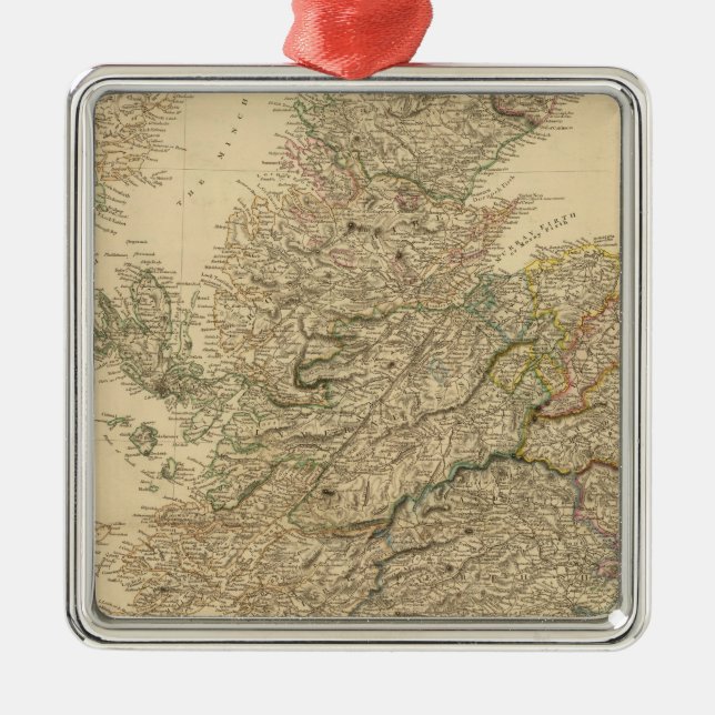 England Map Metal Tree Decoration (Front)