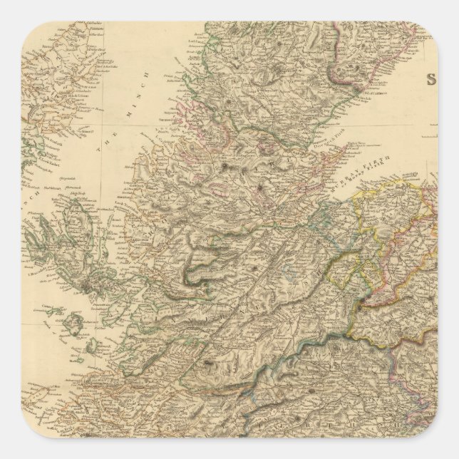 England Map Square Sticker (Front)