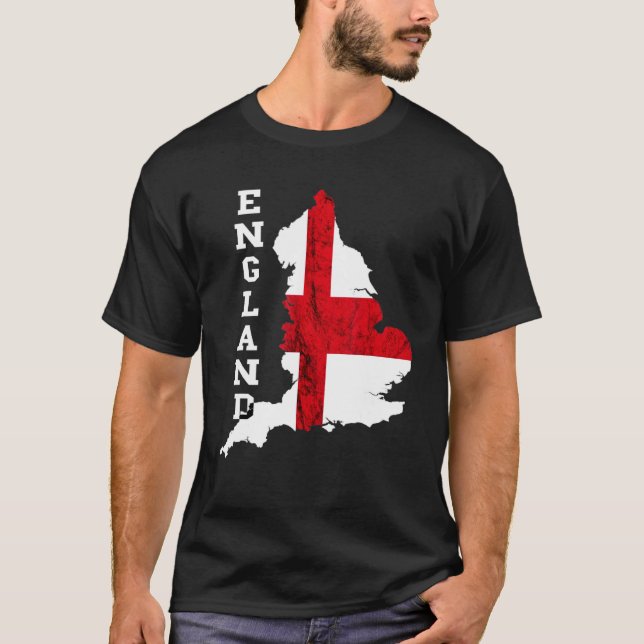 England Map St George's Cross English Flag English T-Shirt (Front)