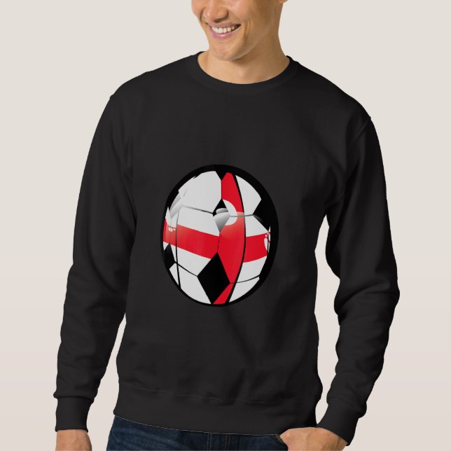 England National Flag Soccer Ball Fan Jersey Sweatshirt (Front)