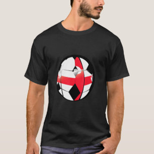 England National Flag Soccer Ball Fan Jersey T-Shirt
