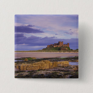 England, Northumberland, Bamburgh Castle 15 Cm Square Badge