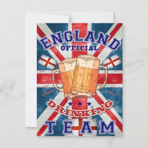 England Official Drinking Team. Funny beer Postcard