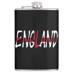 England overlaid on English Flag flacn Hip Flask