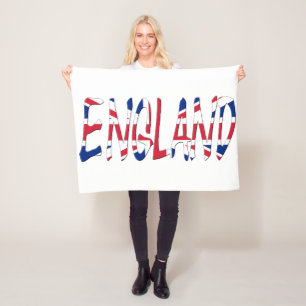 England overlaid on Union Jack Flag fbcnt Fleece Blanket
