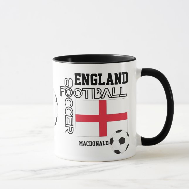 ENGLAND Personalized Soccer Football Mug (Right)