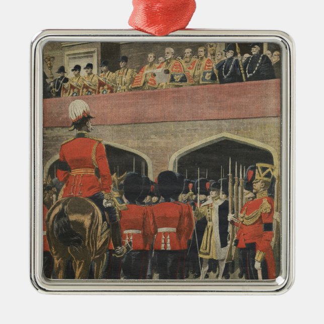 England, proclamation of the new King George V Metal Ornament (Front)