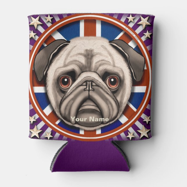 England Pug   Can Cooler (Front)