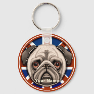 England Pug  Key Ring