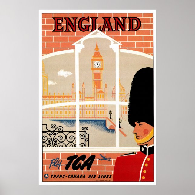 England Retro Travel Poster (Front)
