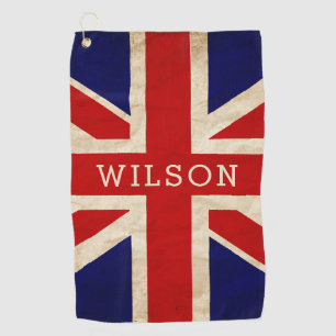 England Rustic Personalised Flag  Golf Towel