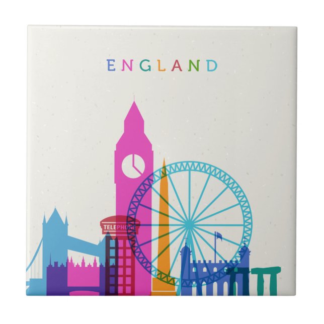 England Skyline Ceramic Tile (Front)