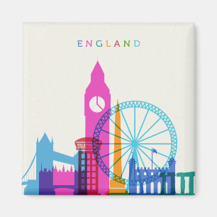 England Skyline Magnet