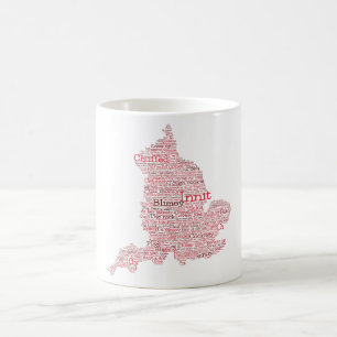 England Slang British Word Art Map Coffee Mug