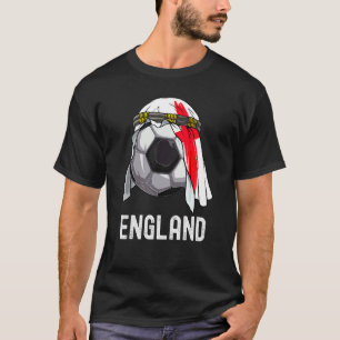 England Soccer 2022 Arab Keffiyeh England Flag She T-Shirt