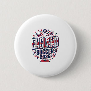 England Soccer 2026 Soccer Bold Country Typography 6 Cm Round Badge
