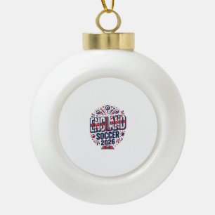 England Soccer 2026 Soccer Bold Country Typography Ceramic Ball Christmas Ornament