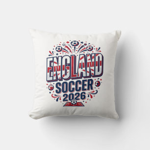 England Soccer 2026 Soccer Bold Country Typography Cushion