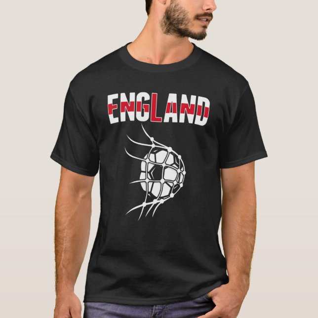 England Soccer Ball In Net  Support English Footba T-Shirt (Front)