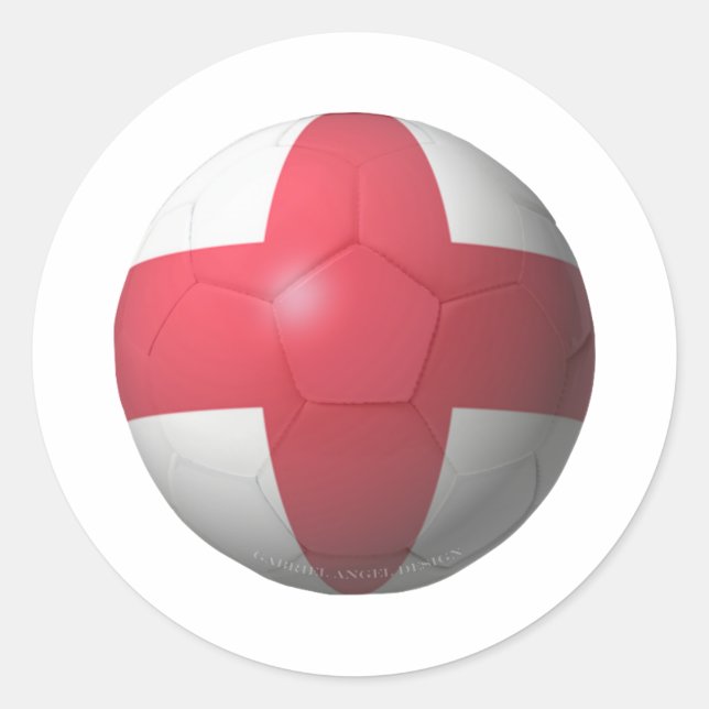 England Soccer Classic Round Sticker (Front)