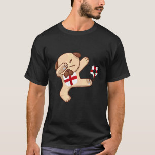 England Soccer Dabbing Dog Pug England St George's T-Shirt