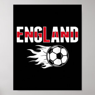 England Soccer Fans Jersey - English Flag Footll L Poster