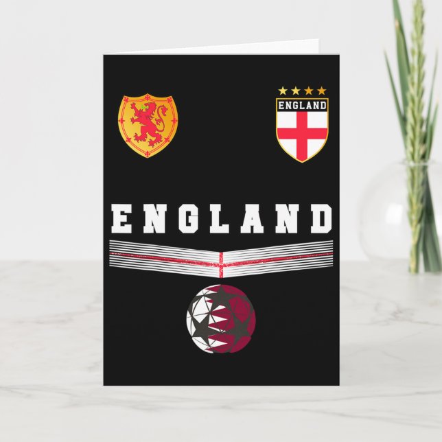 England Soccer Fans Jersey English Flag Footll Lov Card (Front)