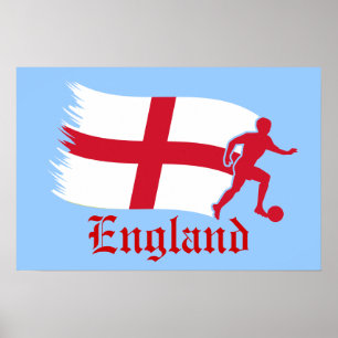 England Soccer Flag Poster