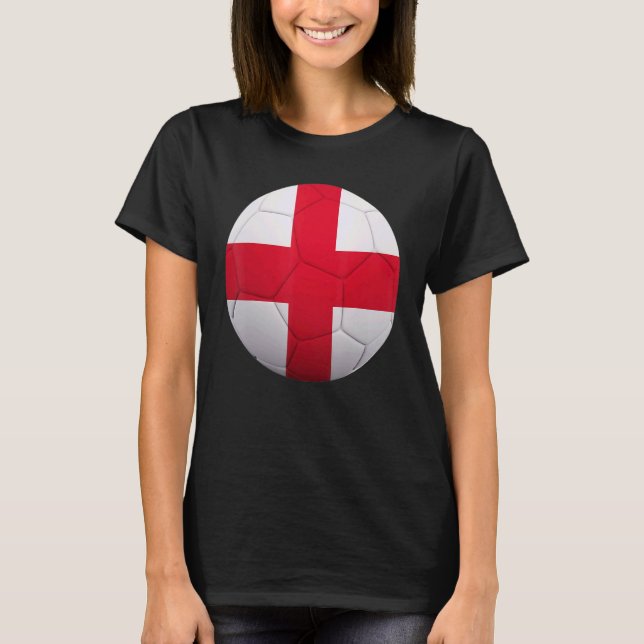 England Soccer National  Ball England Flag Footbal T-Shirt (Front)