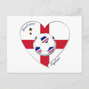 "ENGLAND" Soccer Team. Fútbol de Inglaterra 2014 Postcard