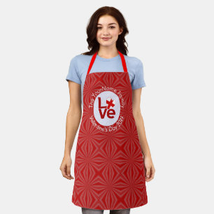 England St George Cross Red LOVE Heart Adult  Apron