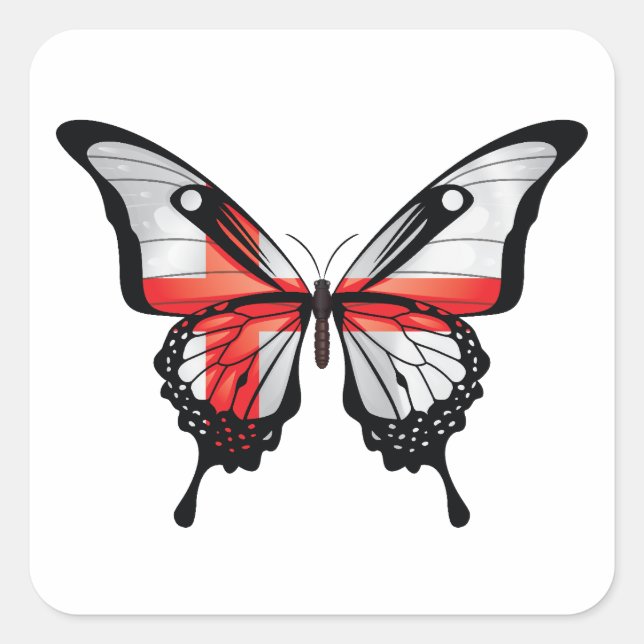 England Swallowtail Butterfly Flag Sticker (Front)