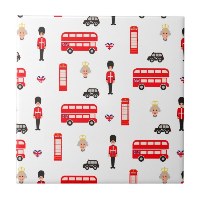 England Symbols Pattern Ceramic Tile (Front)