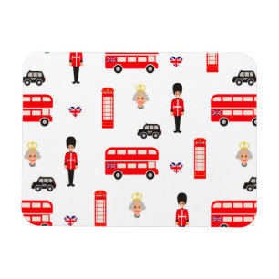 England Symbols Pattern Magnet