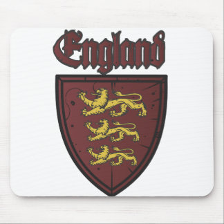 England Three Lions Wooden Shield Mouse Pad