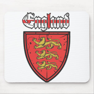 England Three Lions Wooden Shield Mouse Pad