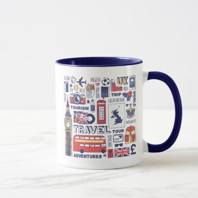 England Travel Doodles Mug (Right)