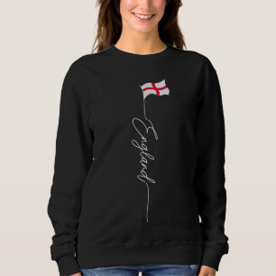 England, UK English Flag, English Patriotic Signat Sweatshirt