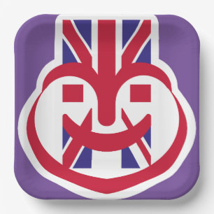ENGLAND UK FACE HEART BY MASANSER PAPER PLATE