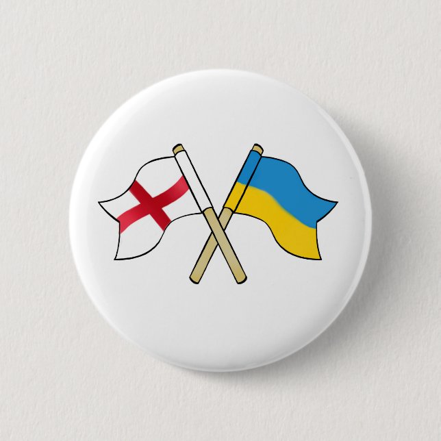 England & Ukraine Unite 6 Cm Round Badge (Front)