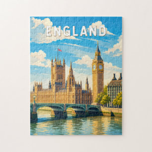 England United Kingdom Illustration Travel Art Jigsaw Puzzle