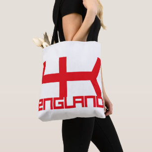 ENGLAND VER UK FLAG TEXT BY MASANSER PIXELAT TOTE BAG
