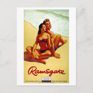 England Vintage Poster Restored Postcard