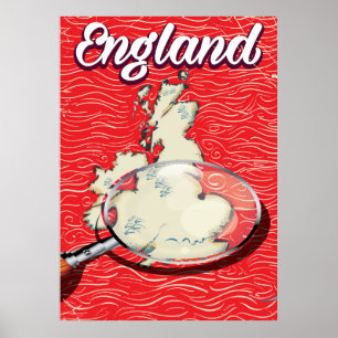 England vintage style travel poster