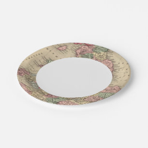 England, Wales Map by Mitchell Paper Plate