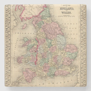 England, Wales Map by Mitchell Stone Coaster