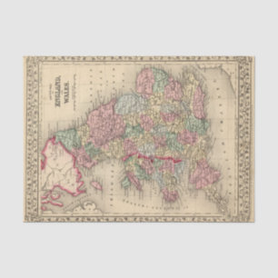 England, Wales Map by Mitchell Tissue Paper