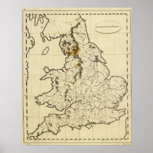 England, Wales outline Poster